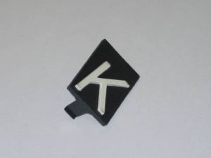 INSERT - SINGLE, FOR PUSH BUTTON TYPE 7069, WHITE CHARACTER (K)