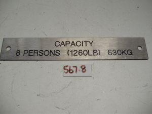 LOADPLATE 8 PERSONS 1260LB/630KG S/S **LIMITED STOCK**