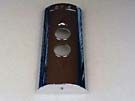 FACE PLATE FOR DOUBLE HALL BUTTON - CHROME, OTIS LOGO WITH DOWN ARROW (SCREW FIXINGS)
