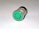 PUSH BUTTON - TYPE CMOS, GREEN ANODISED ALUMINIUM, RED ILLUM.