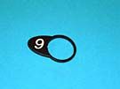CHICKLET - BLUE WITH WHITE LEGEND (MRK 9 ON L/H), FOR CRESCENDO /MEZZO/ALTO BUTTONS