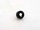 PUSH BUTTON - OLD TYPE, ROUND, BLACK, WHITE LEGEND (UP ARROW)