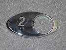 CHICKLET - FOR GEN 2, OVAL, CHROME MIRROR, W/BRAILLE (MRK 2 ON L/H)