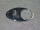 CHICKLET - FOR GEN 2, OVAL, CHROME MIRROR, W/BRAILLE (MRK 3 ON L/H)