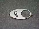 CHICKLET - FOR GEN 2, OVAL, CHROME MIRROR, W/BRAILLE (MRK G ON L/H)