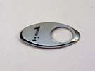 CHICKLET - FOR GEN 2, OVAL, CHROME SATIN, WITH BRAILLE (MRK 1 ON L/H)