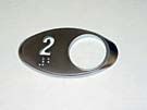 CHICKLET - FOR GEN 2, OVAL, CHROME SATIN, WITH BRAILLE (MRK 2 ON L/H)