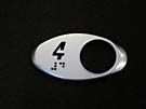 CHICKLET - FOR GEN 2, OVAL, CHROME SATIN, WITH BRAILLE  (MRK 4 ON L/H)