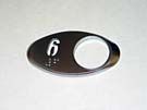CHICKLET - FOR GEN 2, OVAL, CHROME SATIN, WITH BRAILLE (MRK 6 ON L/H)