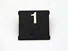 CHICKLET - FOR SUBS MODEL PUSH BUTTON, BLACK, SQUARE W/BRAILLE (WHITE MRK 1) FITS INTO MAA471AM1