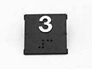 CHICKLET - FOR SUBS MODEL PUSH BUTTON, BLACK, SQUARE, W/BRAILLE (WHITE MRK 3) FITS INTO MAA471AM1