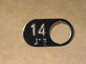 CHICKLET - FOR GEN 2 PREMIER, S/S BLACK BACKROUND W/BRAILLE (MRK 14 ON L/H)