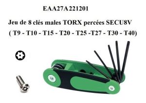 SET OF TORX BITS VANDAL-PROOF,DRILLED