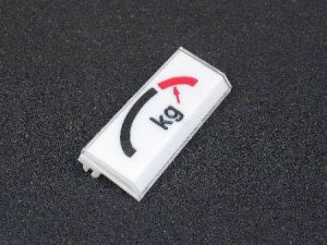 PRESSEL - FOR LM PUSH BUTTON, DOUBLE, PLASTIC, WHITE, HORIZONTAL (MRK OVERLOAD SYMBOL)