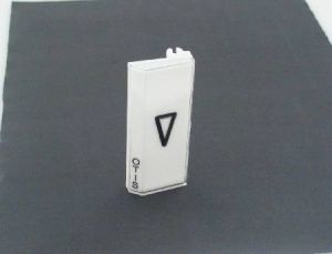 PRESSEL - FOR LM PUSH BUTTON, DOUBLE, PLASTIC, WHITE, VERTICAL R/H (MRK DOWN ARROW + OTIS LOGO)