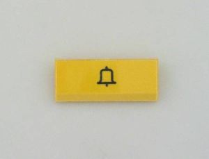 PRESSEL - FOR LM PUSH BUTTON, DOUBLE, PLASTIC, YELLOW, HORIZONTAL (MRK ALARM)