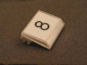 PRESSEL - FOR LM PUSH BUTTON, SINGLE, PLASTIC, WHITE, HORIZONTAL (MRK 8)