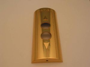 FACE PLATE FOR DOUBLE HALL BUTTON - BRASS, OTIS LOGO WITH UP/DOWN ARROW (SCREW FIXINGS)