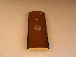 FACE PLATE FOR DOUBLE HALL BUTTON - BRASS, OTIS LOGO WITH UP ARROW (CLIP FIXINGS)