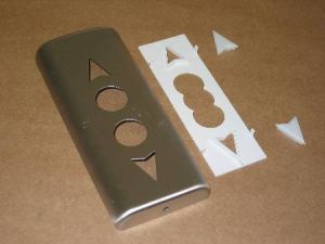 FACE PLATE - INC. HALL LANTERN, BRUSHED S/S, DOUBLE UP/DOWN ARROWS