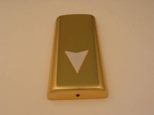 FACE PLATE - FOR VERTICAL HALL LANTERN, GOLD PLATED, SINGLE DOWN ARROW