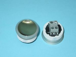 PUSH BUTTON - TYPE MICROPROCESSOR, GOLD, RED ILLUM.