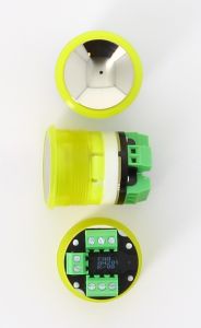 PUSH BUTTON -  CHROME, S/S, YELLOW HALO ILLUMINATED ALARM