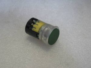 PUSH BUTTON - TYPE CMOS, GREEN ANODISED ALUMINIUM, GREEN ILLUM.
