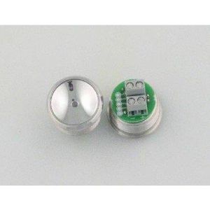 PUSH BUTTON - TERMINAL TYPE, CHROME, S/S, GREEN ILLUM.