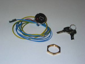KEYSWITCH - CHROME, 24V, KEY TRAPPED, SPRING RETURN, RED LED (DOM SH8), WITH WAGO CONNECTOR