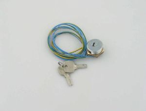 KEYSWITCH - POLISHED CHROME, 250V, KEY TRAPPED, SPRING RETURN, (DOM SH2), WIRING W/O WAGO CONNECTOR