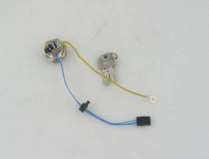 KEYSWITCH - POLISHED CHROME, 24V, KEY REMOVABLE, (DOM SH3), WIRING INC. 2 WAGO CONNECTORS