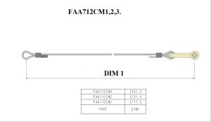 CABLE, COUNTERWEIGHT, PRIMA, PRIMA E (SINCE 2012), SENCIA L =1231.5MM