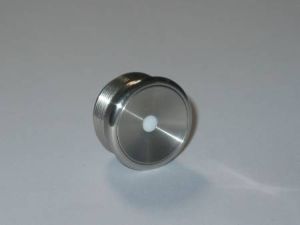 PUSH BUTTON - TYPE MCS & LEM, VR, SATIN, S/S, NONE ILLUM. WITH WHITE CENTRE