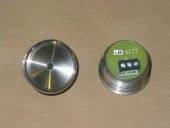PUSH BUTTON - TYPE LEM, VR, SATIN, S/S, BLUE ILLUM.