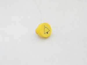 PUSH BUTTON - OLD TYPE, ROUND, BLACK, WHITE LEGEND (ALARM)