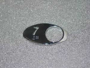 CHICKLET - FOR GEN 2, OVAL, CHROME MIRROR, W/BRAILLE (MRK 7 ON L/H)