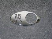 CHICKLET - FOR GEN 2, OVAL, CHROME MIRROR, W/BRAILLE (MRK 15 ON L/H)