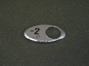 CHICKLET - FOR GEN 2, OVAL, CHROME MIRROR, W/BRAILLE (MRK -2 ON L/H)