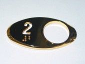 CHICKLET - FOR GEN 2, OVAL, MIRROR GOLD, W/BRAILLE (MRK 2 ON L/H)