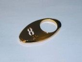 CHICKLET - FOR GEN 2, OVAL, MIRROR GOLD, W/BRAILLE (MRK 8 ON L/H)