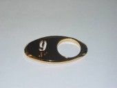 CHICKLET - FOR GEN 2, OVAL, MIRROR GOLD, W/BRAILLE (MRK 9 ON L/H)