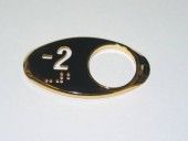 CHICKLET - FOR GEN 2, OVAL, MIRROR GOLD, W/BRAILLE (MRK -2 ON L/H)