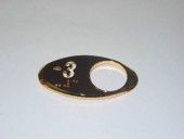 CHICKLET - FOR GEN 2, OVAL, MIRROR GOLD, W/BRAILLE (MRK -3 ON L/H)