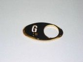 CHICKLET - FOR GEN 2, OVAL, MIRROR GOLD, W/BRAILLE (MRK G ON L/H)