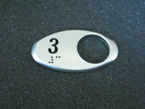 CHICKLET 3 SATIN CHROME,WITH BRAILLE