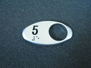 CHICKLET - FOR GEN 2, OVAL, CHROME SATIN, WITH BRAILLE  (MRK 5 ON L/H)