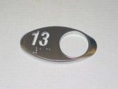 CHICKLET - FOR GEN 2, OVAL, CHROME SATIN, WITH BRAILLE (MRK 13 ON L/H)