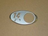 CHICKLET - FOR GEN 2, OVAL, CHROME SATIN, WITH BRAILLE (MRK 14 ON L/H)