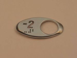 CHICKLET - FOR GEN 2, OVAL, CHROME SATIN, W/BRAILLE (MRK -2 ON L/H)
